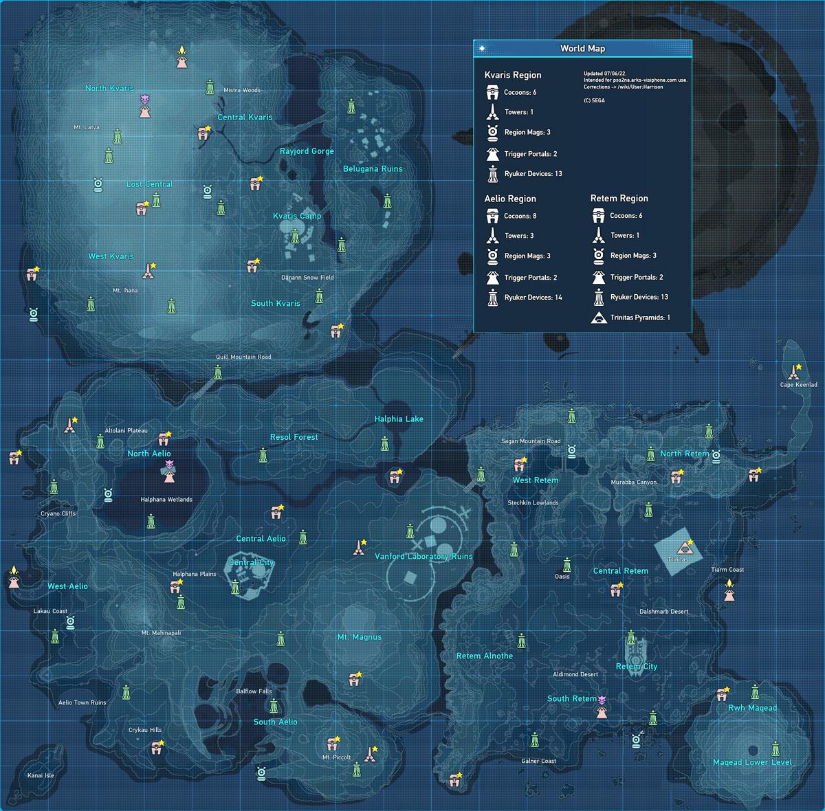 New Genesis: World Map - Arks-Visiphone